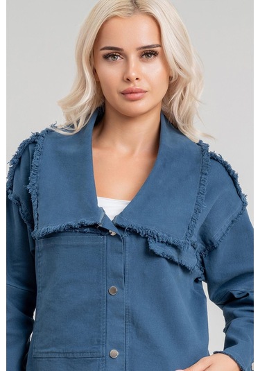 Kadın Power Likralı Pamuklu Kumaş Kol Ve Önü Çıt Çıtlı Pis Dikişli Mont Petrol