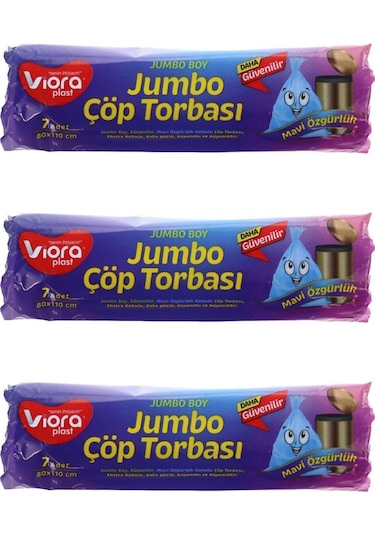 Viora Mavi Özgürlük Kokulu Mavi Çöp Torbası Poşeti 3 x 7'li 72 x 95 CM