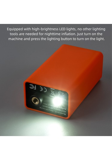 Teltree Spor Topları İçin Elektrikli Hava Pompa, 0-18psi Basınç, 2000mah Pil, Turuncu Siyah Seçenekli