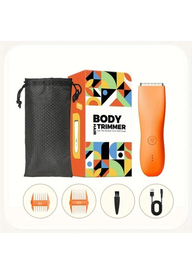 Dashanshop Orange Elektronik Vücut Tıraş Makinesi Erkek Kadın Şarjlı Hassas Tüy Kesme Aleti