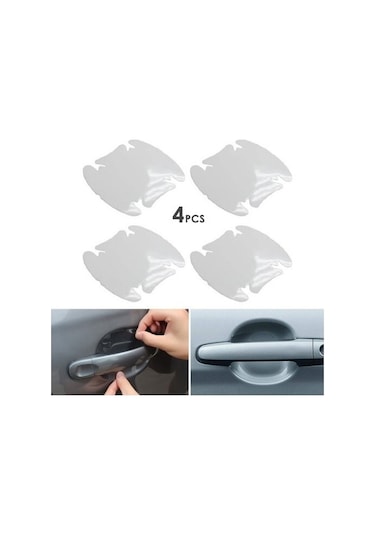 Araba Kapı Kolu Koruyucu Film 4lü Set -9064527850433