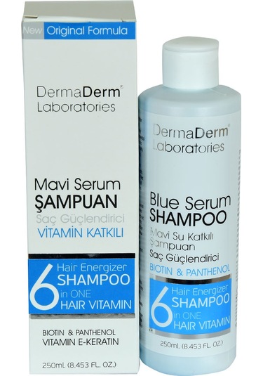 Dermaderm Mavi Serum Şampuanı Saç Güçlendirici Biotin Panthenol Vitamin E-keratin 250 ML