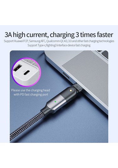 Fxctl-wya09 60w 3a Usb-c / Tip-c Tip-c 180 Derece Döner Dirsek Hızlı Şarj Kablosu, Uzunluk: 2m Kırmızı