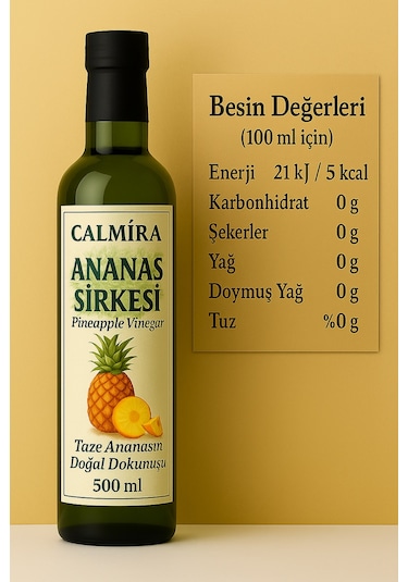 Calmira Ananas Sirkesi Doğal Fermantasyon Pineapple Vinegar 500 Ml