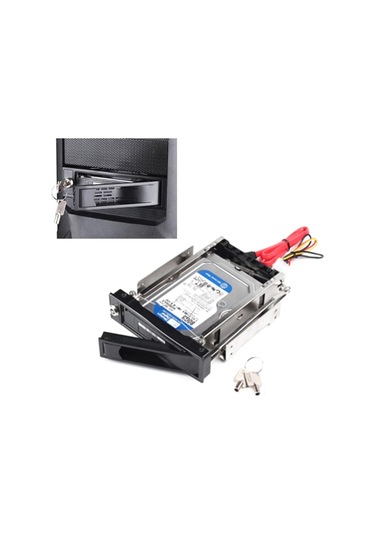 3.5 'ila 5.25 Sabit Sürücü Sıcak Takas Koyu Paslanmaz İç Montaj Braket Adaptörü 3.5 İnç Sata Hdd Çerçeve Kilit Ve Led Siyah Plastik Alüminyum