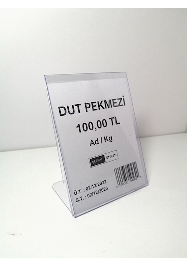 10 Adet Pvc Etiketlik A7 Ayaklı Açılı Dik Boyut 10x7,5 Cm Stand