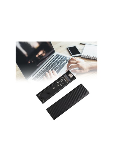 Vkemall M.2 Ngff Sata Ssd Kutusu, Usb 3.1 Type-c, Alüminyum Kasa, Uasp Hızlandırma, Araçsız Kurulum, Siyah