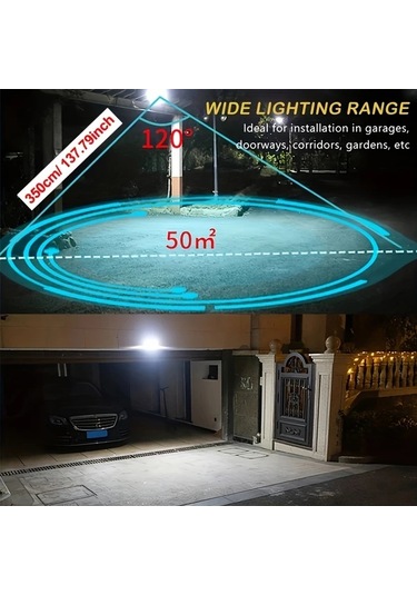 Chenkestoreone 1 Adet Güneş Enerjili Hareket Sensörlü Beyaz Işık Dış Mekan Bahçe Güvenlik Aydınlatma Beyaz