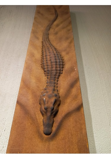 Rustik Tarz Timsah Ahşap Oyma Sanat Eseri