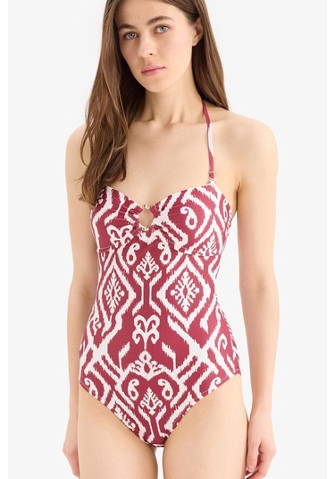 Defacto Etnik Desenli Boyundan Askılı Mayo-fall İn Love E3296ax25smbr285 Bordo