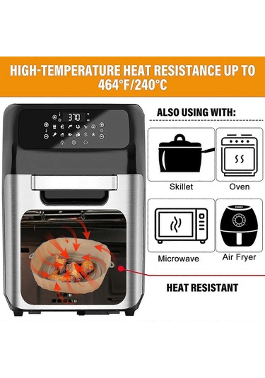 2 Adet Air Fryer Silikon Sepet Silikon Kalıp Airfryer Fırın Pişirme Tepsisi Pizza Kızarmış Tavuk Sepeti Yeniden Kullanılabilir Tava Astarı Aksesuarlarıpembe Çok Renkli