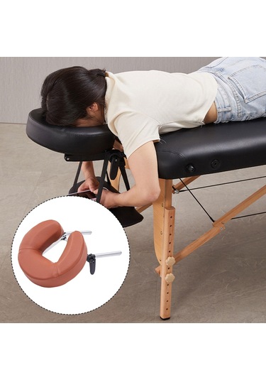 Suntek U Şeklinde Yastıklı Pu Deri Hafif Minderli Masaj Kırmızı Kahverengi