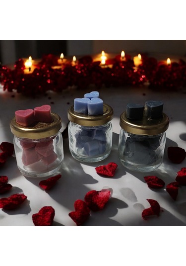 El Yapımı Kalp Şeklinde Kokulu Mini Soya Mumlar