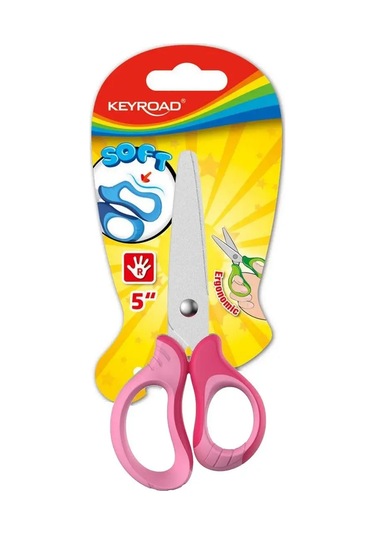 Keyroad 13 Cm Yuvarlatılmış Bıçaklı Pembe Okul Makası. 161130294