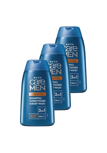 Avon Care Men Essential 3’ü 1 arada Şampuan Bakım Kremi ve Duş Jeli 3 x 200 ML