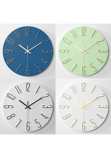 Xindoker 12 İnç 30cm Pembe Gül Altın Harfli Duvar Saati - Ev Dekoru İçin Modern Tasarım, Kolay Kullanım, Dayanıklı Malzeme Haki