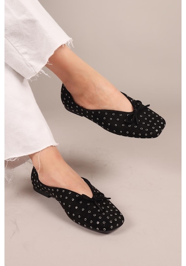 Botrop Fiyonklu Süet Babet Siyah-8298 Siyah