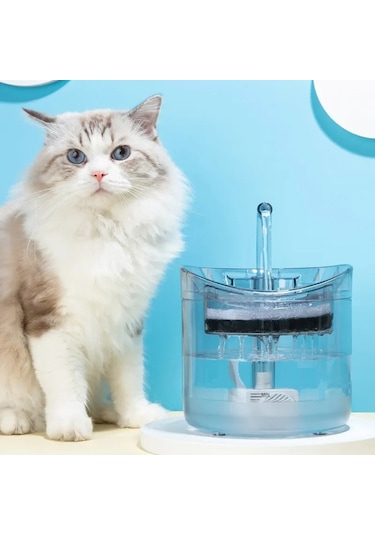 Techtic Kedi Köpek İçin Sessiz Su Çeşmesi Otomatik Su Pınarı Usb
