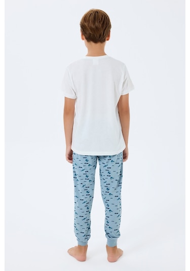 Rolypoly Erkek Çocuk Beyaz Pijama Takım Rp3743-c-v2