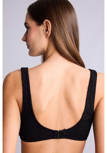 Defacto Regular Fıt Kırışık Dokulu Siyah Bikini Üstü E0206ax26smbk81 Siyah-bk81