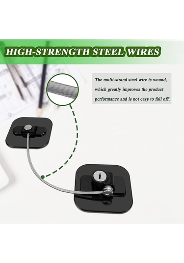 Gajeena Çocuk Güven Kilitleri - Çok Yönlü Esnek Ayar, Çeşitli Mobilyalar İçin, İz Olmayan Yapıştırıcı, Abs+paslanmaz Çelik Malzeme Beyaz