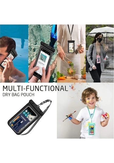 Vkemall Çiftli Su Geçirmez Telefon Kılıfı - 7.2 İnç'e Kadar Uyumlu, Takılabilir Askılı, Macaron Mavisi