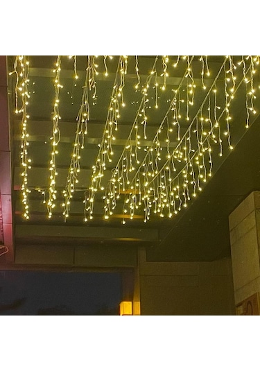 3 Metrelik Sarkıt Led Işık, 96 Ledli, Günışğı Fişli Eklenebilir Model Yılbaşı Perde Led Işığı