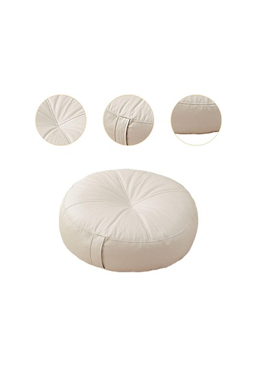 Suntek Yuvarlak Zemin Yastık Atma Oturma Yastığı Beyaz Beyaz