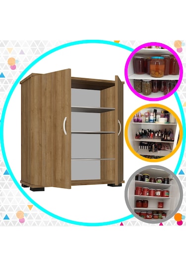 Modilayn Bulut Ayakkabı Dolabı, Kapı Önü Ayakkabılık Raflı Dolap, Meşe