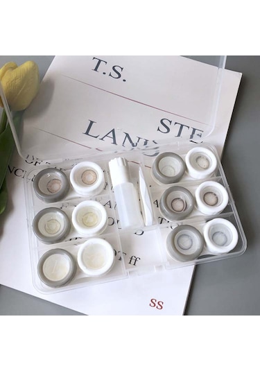 Vkemall 6 Çift Lens Kabı Seti - Çözüm Şişesi, Pens Ve Emme Çubuğu İle Seyahat Dostu