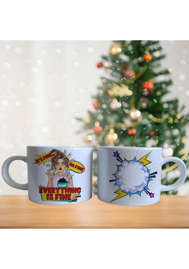 Komik Karikatür Porselen Fincan / Kupa -mug 734 Beyaz