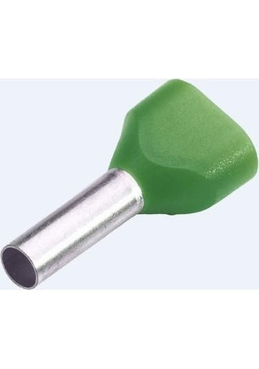 İzoleli Çift Giriş Yüksük 2x6 Mm Yeşil 25 Adet