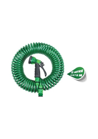 30 Metre Spiral Hortum + 4 Fonksiyonlu Özel Sulama Tabancası 5306