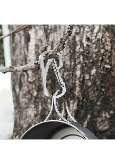 Novahub Ultra Hafif Titanyum Kancaklık - Çift Halkalı, Kaymaz, 16g Gümüş Anahtarlık Gümüş