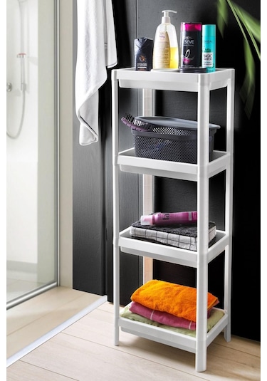 Vesken 4 Katlı Banyo Rafı Mutfak Rafı Balkon Rafı Organizer Raf Dolap Beyaz Beyaz
