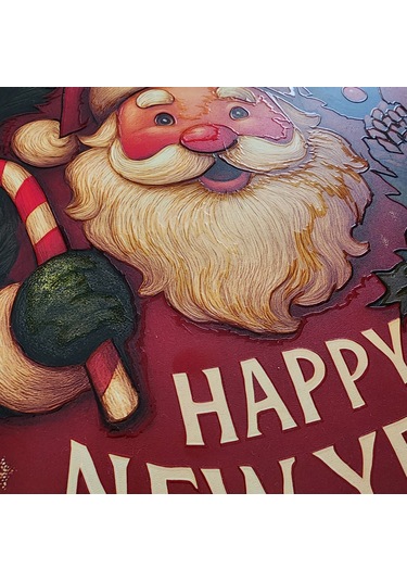 Noel Baba Kapı Ve Duvar Süsü Happy New Year 30x30