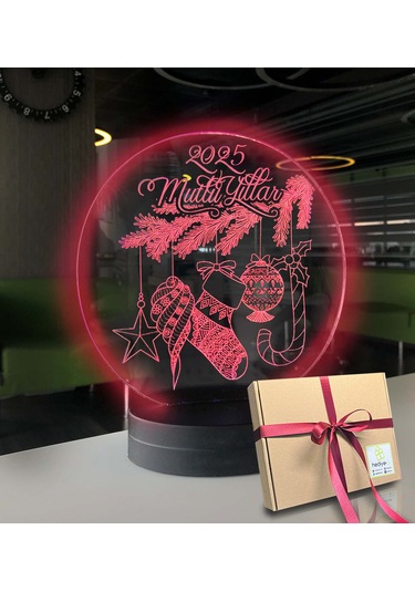 Yılbaşı Mutlu Yıllar 2025 3d Led Gece Lambası