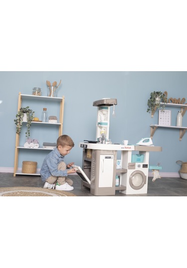 Smoby Tefal 2 in1 Sesli Çamaşır Makineli Mutfak Seti