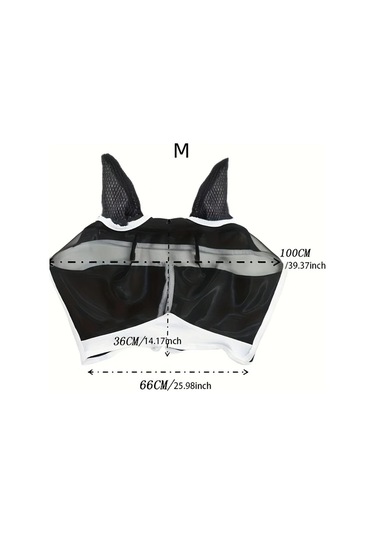 Elmpaly Havalı File Sinek Maskesi, Kulaklıklı, Mavi L, Büyük At İçin Çıkarılabilir Rahip Maskesi.