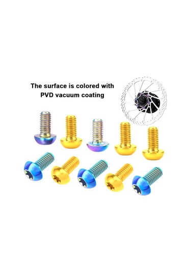 Fosenze Mountain Bike T25 Fren Diski Sabit Vidalari - M5x10mm Titanyum Alaşımlı - 12 Adet Kutulu - Gümüş Renk Gümüş