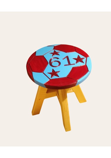 Fanatik Trabzonspor El Yapımı Ahşap Çocuk Taburesi