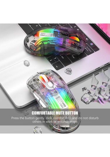 Reedark Xyh20  Bt5.0 2.4g Kablosuz  3 Modlu 2.4g Kablosuz Bt5.0 Ve Usb Kablolu Şeffaf Rgb