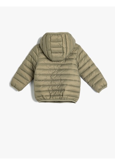 Koton Şişme Mont Kapşonlu Cepli Fermuarlı Ada Çayı 5wmb20009tw Açık Yeşil