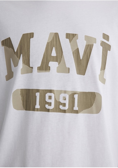 Mavi - 1991 Baskılı Beyaz Tişört 0612573-620 Beyaz