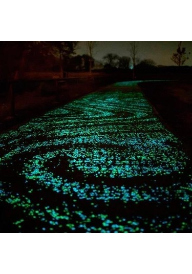 Buffer Gece Karanlıkta Işık Vererek Parlayan Dekoratif Çakıl Taşları Mavi