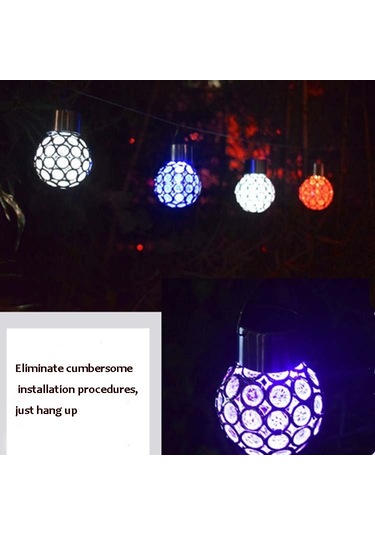 Cbtx Bahçe Aydınlatma 2 Adet Güneş Içi Boş Top Sarkık Lamba Dekoratif Bahçe Lambası Renkli Işık
