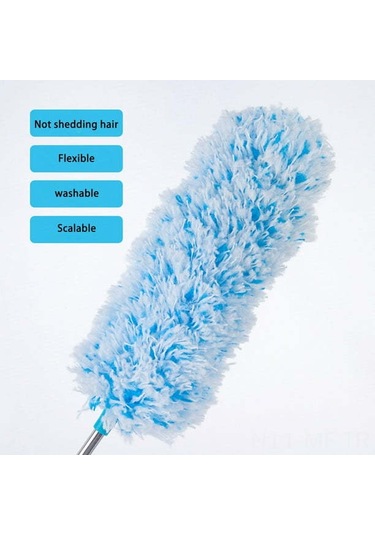 Mufunye Ev Temizliği İçin Elle Tutulan Yıkama Eliyebilen Mikrofiber Elektrostatik Toz Tüpü Mavi