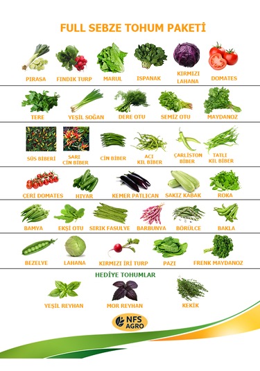 Sebze Tohumu - Full Sebze Tohum Paketi 1 Adet
