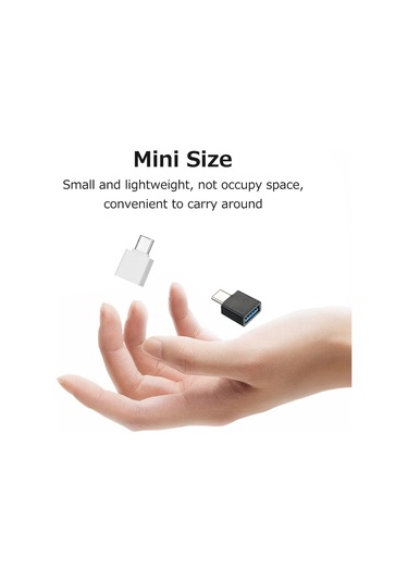 Wezone Type-c'den Usb 2.0'a Çevirici, 480mb/s Hızlı Aktarım, Mini Taşınabilir, Tüm Cihazlarla Uyumlu Beyaz Adaptör
