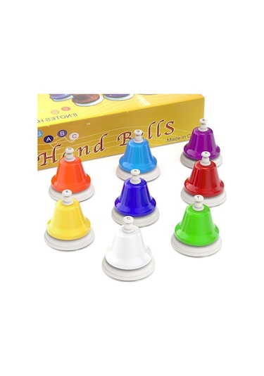 Temel Renkli Masaüstü Nota El Zili Seti 8li 9.5 Cm